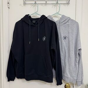 [Bundle] 2 Korean Streetwear Oversized Sweatshirts | Elle Black and Gray Hoodies